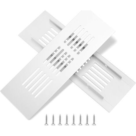 Silver 2 Pieces Aluminum Ventilation Grille Rectangular Ventilation Grille with Screws for Ventilation of Closets and Bedrooms 15 x 5cm. (1/5)