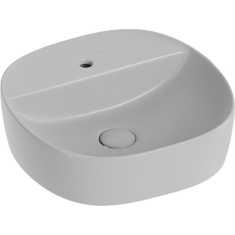 Lavabo d'appoggio grigio in ceramica da 40x40 cm - Serie Nature (1/3)