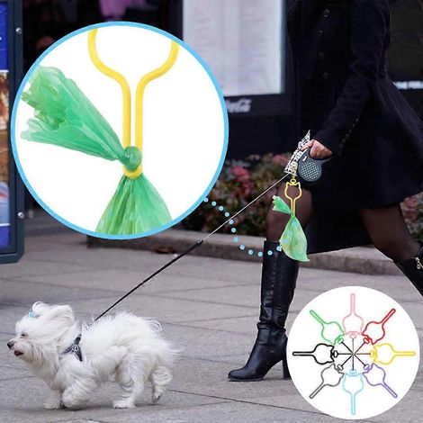 Support pour sacs à déjections canines, fixation pour laisse, solide et portable (1/4)