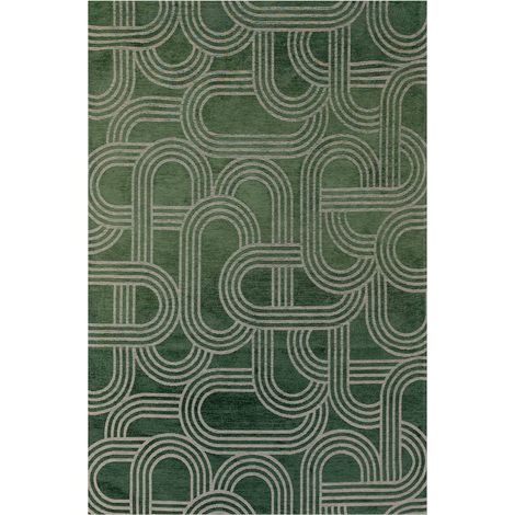 Tapis intérieur extérieur vert motif disco antidérapant - 80 x 150 cm (1/5)