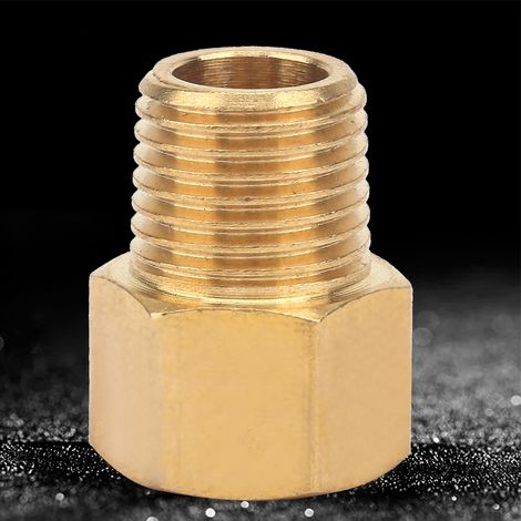 Messing-Rohrverschraubungsadapter für Manometer 1/4" BSPT-Außengewinde auf 1/4" NPT-Innengewinde (1/5)