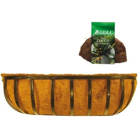 Balconiera Fioriera Gdlg Fibra Cocco Rettangolare Struttura Ferro 60Cm Conf. 6Pz