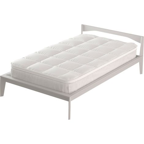 Topper Singolo Trapuntato 800 gr/mq con Fascia Coprimaterasso Morfeo Bianco (1/5)