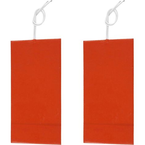 Lot de 2 coussins chauffants en silicone 12 V, tapis chauffant en caoutchouc, plaque chauffante flexible et étanche pour piles (1/5)