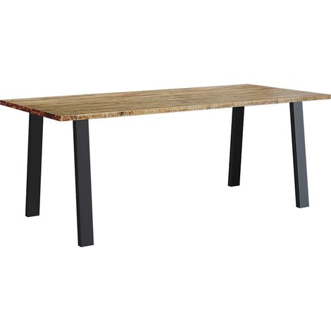 Mesa de comedor de diseño industrial rústico 200 x 90 x 75 cm madera de acacia y acero DEC036743 (1/5)