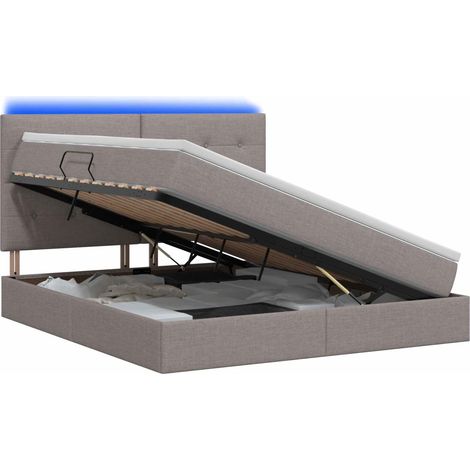 Maison Exclusive - Letto con contenitore LED e materasso Tortora 180 x 200 cm (1/5)