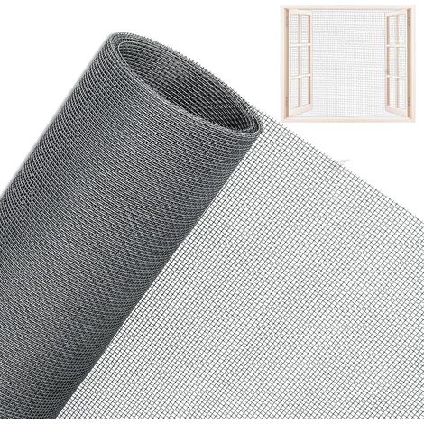 Moustiquaire Fenetre Chat, 120 x 250 mm Moustiquaire Fenetre Coulissante, Gris Moustiquaire Pour Fenêtre, Découpable Moustiquaire Fibre de Verre, pour Bureau, Maison, Verger (1/5)