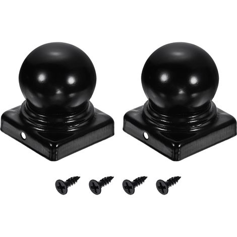 2Pcs Capuchons Pour Poteaux De Clôture, 50mm/1.97-inch Carré Étanche Boule Dôme Couvercle En Fer Pour Poteaux Avec Vis Extérieur Métal Bois Clôture Terrasse Boîte Aux. (1/5)