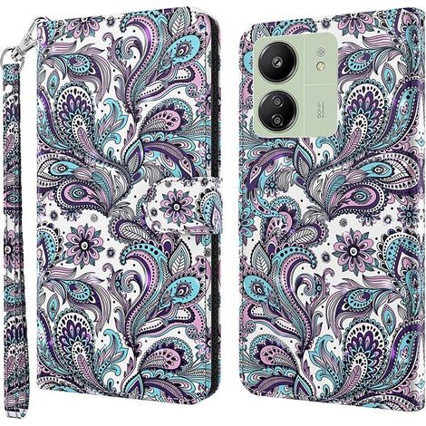 Funda tipo cartera para Xiaomi Redmi 13C / Poco C65, diseño floral. (1/5)