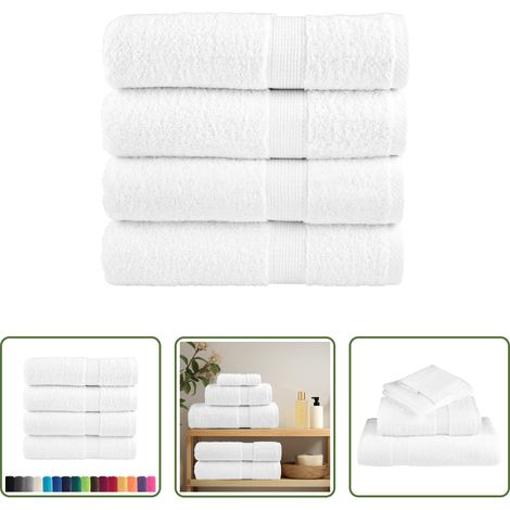 vidaXL Weiß - Premium Handtücher SOLUND 4 Stk. Weiß 50x100 cm 600 g/m² (1/5)
