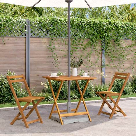 Table pliable de jardin-Table à Manger-Table d'extérieur 70x70x75 cm Bois d'acacia massif 764167 (1/5)