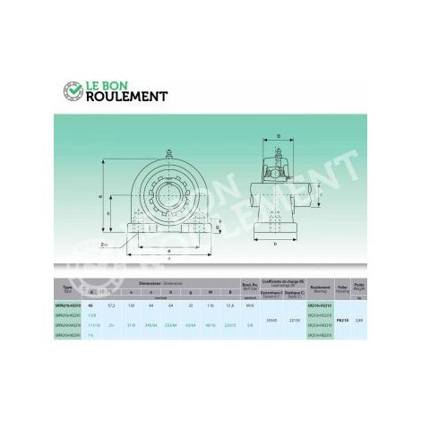 Palier fonte UKPA210+H2310