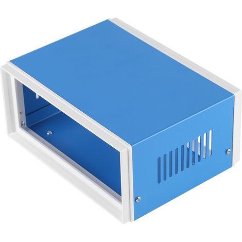 Boîte de jonction avec plaque de montage boîtier métallique universel intérieur extérieur projet électrique boîtier étanche à la poussière armoire de bricolage pour l'industrie bleu (1/5)