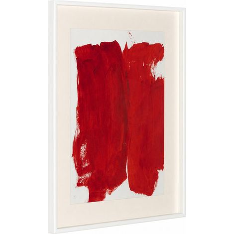 Toile encadrée abstraite rouge et blanc - blanc et rouge (1/5)