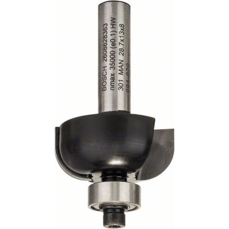 Bosch Hohlkehlfräser, 8 mm, R1 8 mm, D 28,7 mm, L 13 mm, G 54 mm