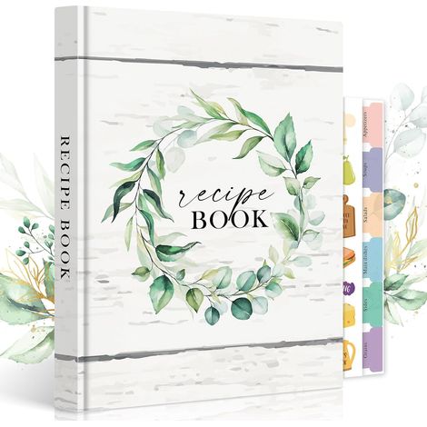 B5 Journal de Recettes et Blanc, Livre Cahier de Recettes Cuisine à Remplir, Carnet Recette pour Enregistrer vos Propres Recettes, Livre Recette Vierge, Recipe Book Cookbook, Anglaise (1/5)
