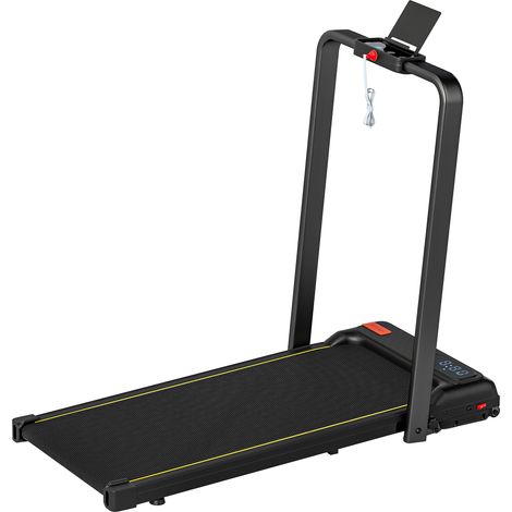 2-in-1-Klapplaufband, 10 % Steigung, 6 km/h Geschwindigkeit, 2,0 PS Motor, Fernbedienung, 109 x 48 x 100 cm, schwarz (1/5)
