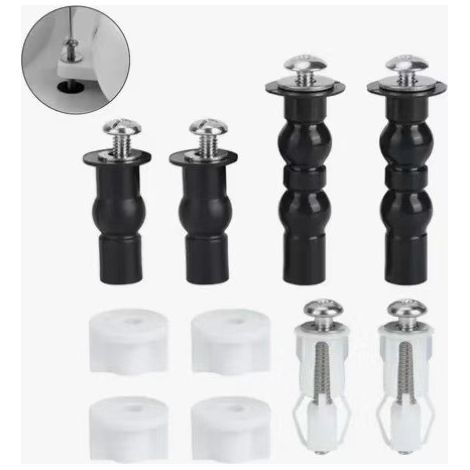 4 Paires Abattant WC Fixations Charnières Vis de Couverture de Toilette, Accessoires de Siège de Toilette Vis D'expansion pour Couvercle