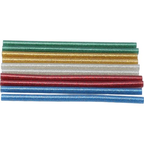 50 Stück farbige Heißklebestifte, einfache Handhabung, schnelle Haftung, transparente Heißklebestifte, 7 x 140 mm (1/5)