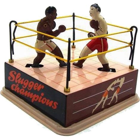 Jouet de boxe mécanique, ring de boxe rétro de collection, décoration sur le thème de la nostalgie (1/5)