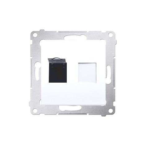 Toma de ordenador RJ45 individual categoría 6 con obturador antipolvo, color blanco Simon54