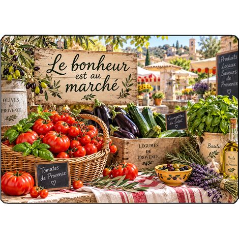 Planche en verre marché de Provence légumes 29 x 20 cm (1/2)