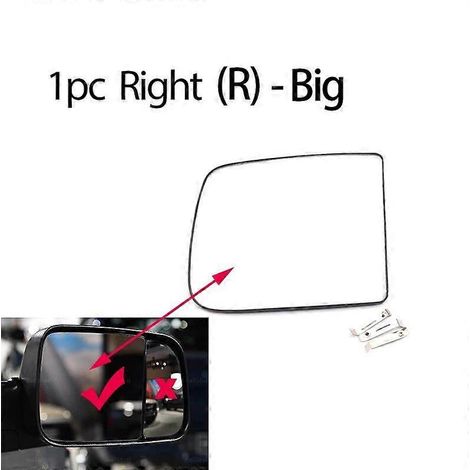 Beheizbares, robustes Außenspiegelglas für Dodge Ram 1500, 2500, 3500, 4500 und 5500 (2010–2020) – 1 Stück, rechts, groß