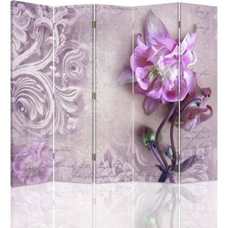 Paravento bilaterale, Decorazione con orchidea - 180x170 (1/5)