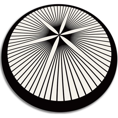 Tapis de Cuisine en Vinyle Rond PVC - Lignes floristiques - ⌀fi60 cm (1/5)