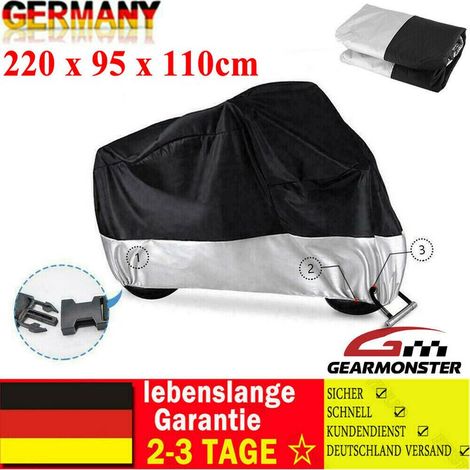 Motorradabdeckung – Wasserdicht und atmungsaktiv (210D Polyester) – Universeller Schutz für Motorräder und Roller bis 275 cm – 1 Stück (1/5)
