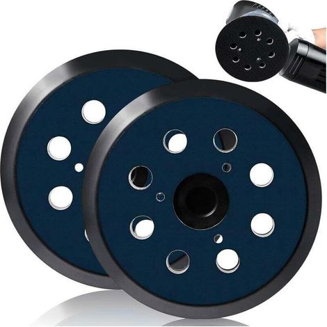 Lot de 2 Patins Abrasifs 125 mm 8 Trous pour Ponceuse Orbitale Compatible Makita (1/4)