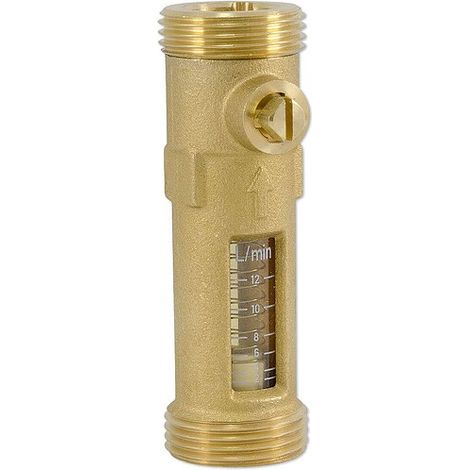 Durchflussmengenbegrenzer für Heizung und Solar - 2 x 1'' AG - Anzeige 2 bis 12 l/min - max.