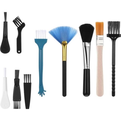 Lot de 10 brosses de nettoyage pour clavier, ordinateur portable, petite brosse de nettoyage portable, brosse en nylon antistatique, pour nettoyer les ventilateurs de carte mère, clavier, appareil (1/5)