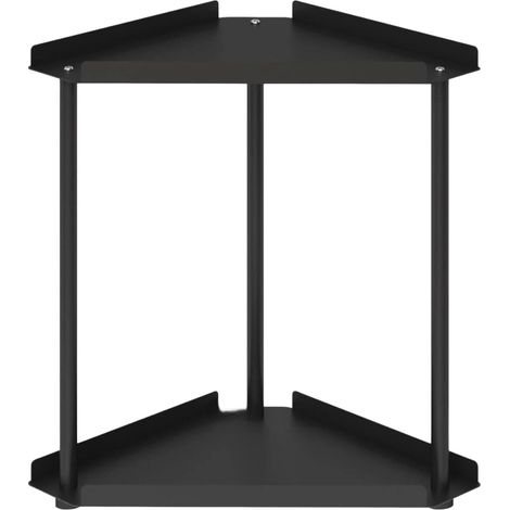 Organisateur d'angle à 2 niveaux pour salle de bain - Rangement pour maquillage et parfums en métal noir (1/5)