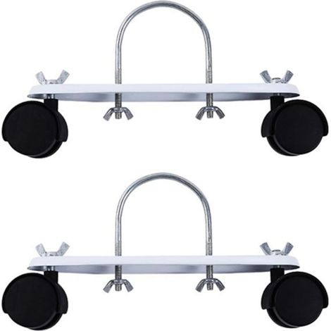 Lot de 2 noir supports de radiateur électrique, support de poulie mobile spécial pour radiateur électrique, poulie d'huile Ting Caster Base d'huile (1/5)