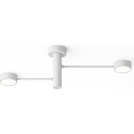 Plafoniera moderna top light octopus 1227 2 gx53 led orientabile metallo, finitura metallo bianco