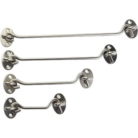 Pestillo de gancho y argolla de acero inoxidable para una sujeción segura y silenciosa de la puerta en entornos agrícolas, industriales y residenciales (15,2 cm). (1/5)