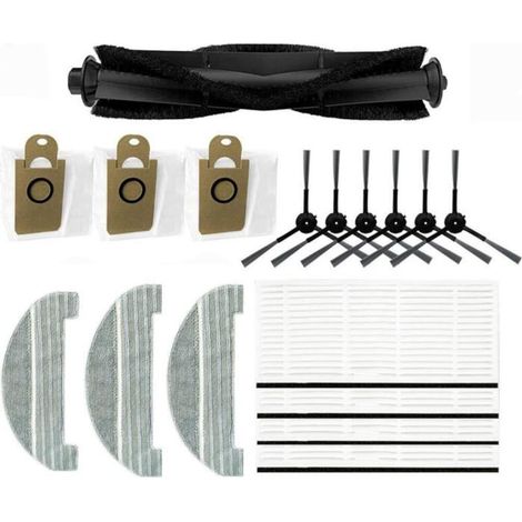 Ensemble d'accessoires de rechange pour aspirateur Proscenic M8 Pro,1 brosse à rouleau + 6 brosses latérales + 4 filtres + 3 (1/5)
