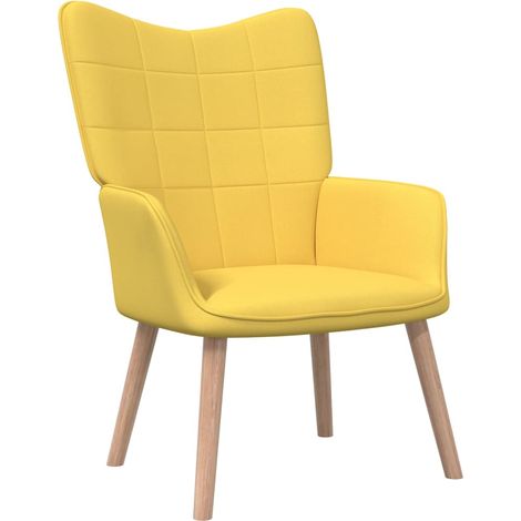 Chaise de relaxation 62x68,5x96 Jaune moutarde Tissu (1/5)