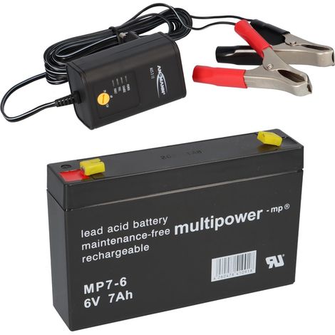 BLEI AKKU BATTERIE kompatibel PANASONIC LC-R0672P P LC-R067R2P 6V 7Ah GEL+Lader (1/5)
