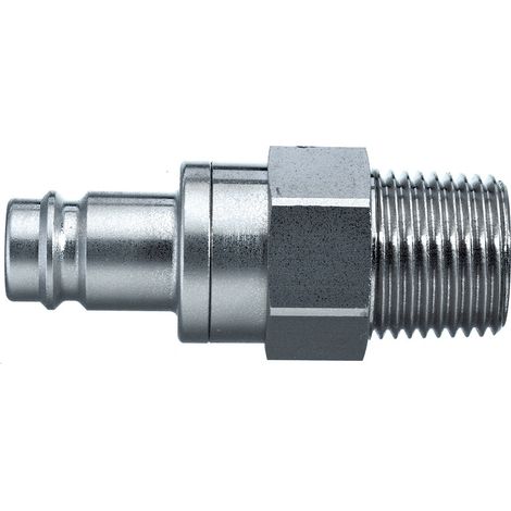 Raccord rapide pneumatique Legris, Filetage Mâle vers Mâle BSPT 1/2 in Male 1/2pouces Européen, Profil rectus en Laiton ( Prix pour 1 )