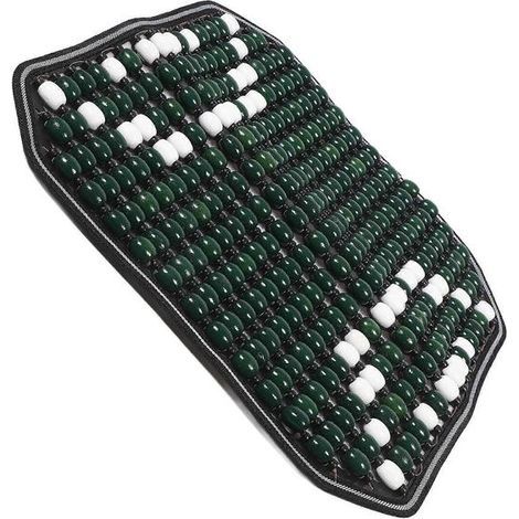 Coussin de siège rafraîchissant à billes, coussin de siège auto, billes de bois, effet massage, vert, 1 lot (1/5)