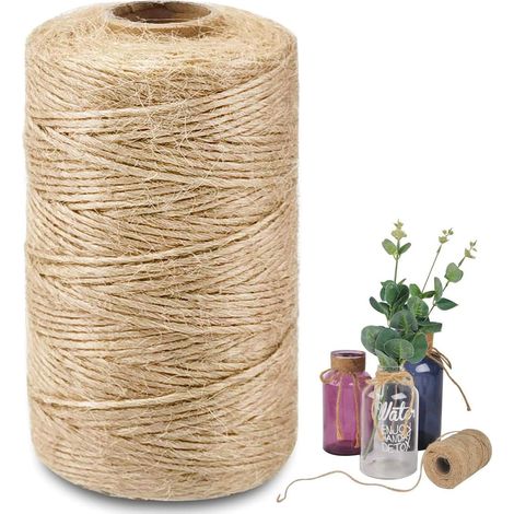 Natur-Juteschnur – 100 m – Ø 1,5 mm – Starkes Seil – Gartenarbeit, Heimwerken, Dekoration (1/5)