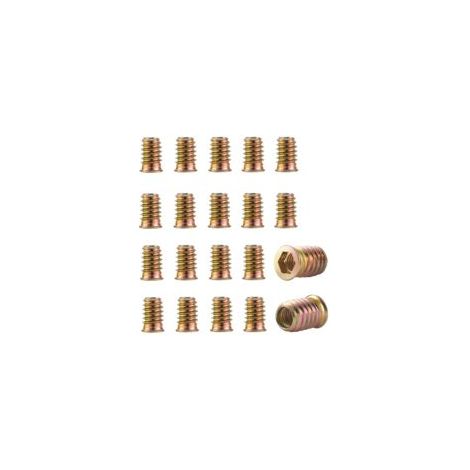 40 Pièces Insert Fileté Bois M8 x 15mm,Inserts d'écrou, Écrou hexagonal fileté en alliage de zinc,écrous à visser,Manchons à Visser,Écrou à Tête pour meubles en bois