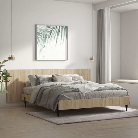 Tête de lit murale 240 x 1,5 x 80 cm en bois d’ingénierie chêne sonoma - PANGIVO (1/5)