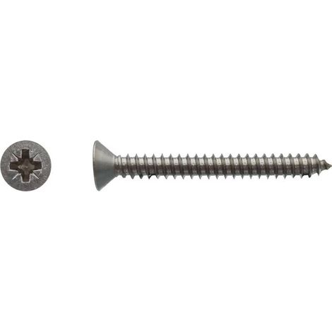 200 Vis à Tôle Tête Fraisée Pozidriv 3.5 x 25.4 mm - DIN 7982 - Inox A4 - D-Work