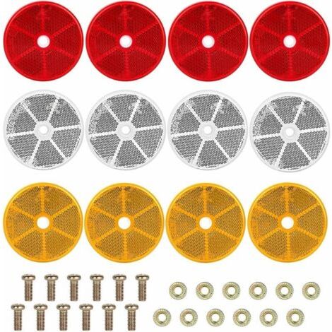 Pack de 12 Rétroviseurs Ronds 60 mm pour Vélo Remorque Moto Scooter Arrière Orange Rouge Blanc (1/4)