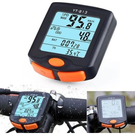 Compteur Vélo - Écran Grand Format Sans Fil - Affichage Vitesse Distance Temps Calories - Pour Vélo Vélo Électrique Moto - 1 Pièce (1/4)
