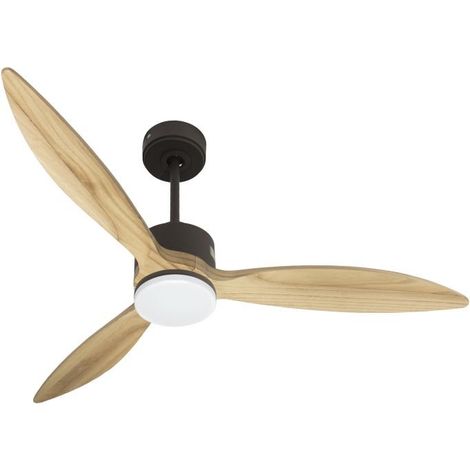 Modulo slim - Super destratificateur et ventilateur DC 132 cm Chocolat pales bois clair avec Lumière 25 à 35 m² (1/5)