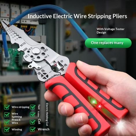 1 pince à dénuder 28 en 1 avec stylo testeur électrique pliable (1/5)